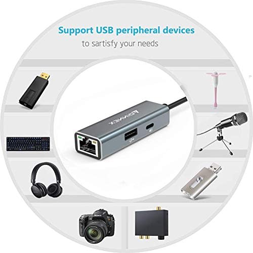 FOINNEX Lighting to Ethernet Adapter, 100Mbps RJ45 Converter for i-Phone, Plug and Play for Online Gaming and Movies. Supporting USB OTG function and Lighting Charging