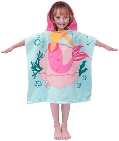 Kids Towel Poncho MMIMIS Kids Bathrobe Swim Cover Up For Girls