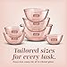 COOK WITH COLOR 12 Pc Glass Mixing Bowl Set with Lids – Borosilicate Glass Nesting Bowls for Cooking, Baking and Meal Prep, Colored Pink