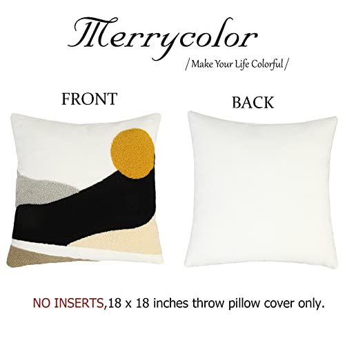 Merrycolor Boho Sun Throw Pillow Covers 18 X 18 Textured Mid Century Modern Throw Pillow Covers Abstract Bohemian Aesthetic Decorative Pillows For Couch Bed Sofa Living Room 1Pc #TOP4