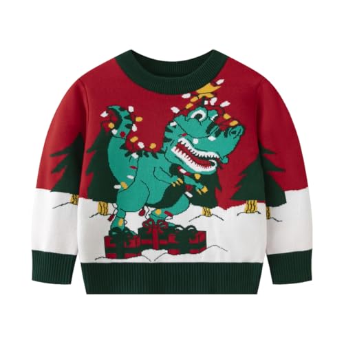 Image of Ugly Christmas Sweater Kids Girls Boys Reindeer Snowflake Knitted Xmas Holiday Pullover Sweater 2-9 Years Old