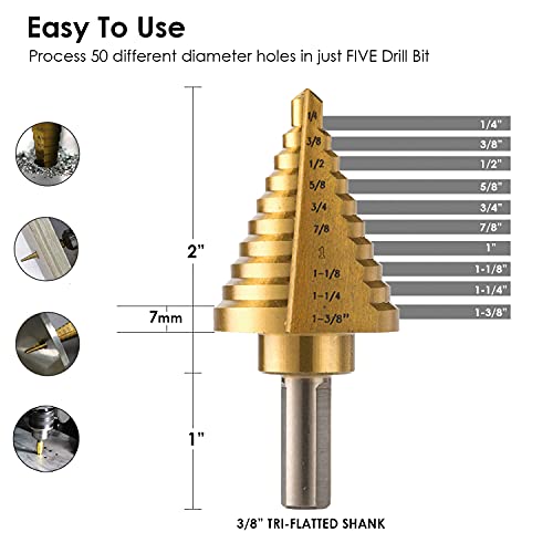 Amoolo AST1909-10STP Titanium Step Drill Bit thumb #4