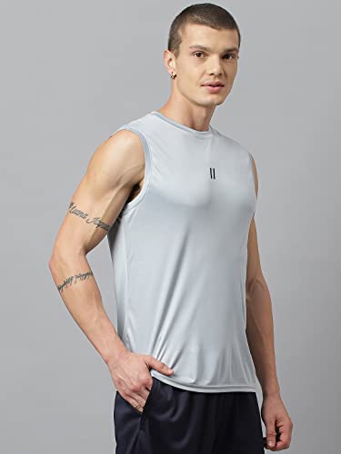 Image of ATICX Men's Polyester Sports Sleeveless T Shirt - Gym Vest, Workout Sando, Training Tank Top, Cut Sleeves Quick Dry Tee for Running, Swimming, Badminton, Fitness & Sports