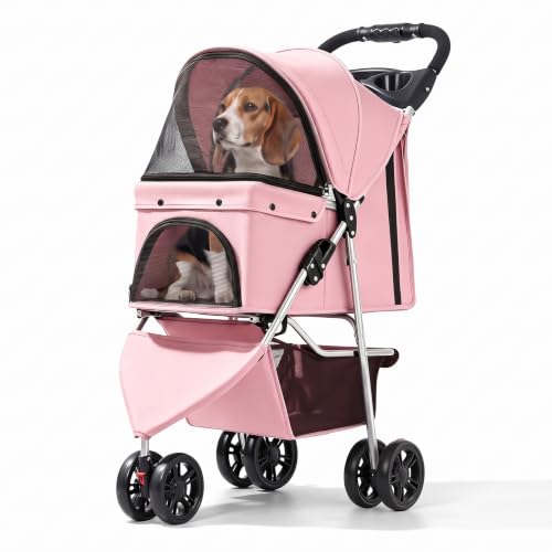 One-Click Foldable Pet Stroller for Small Dogs