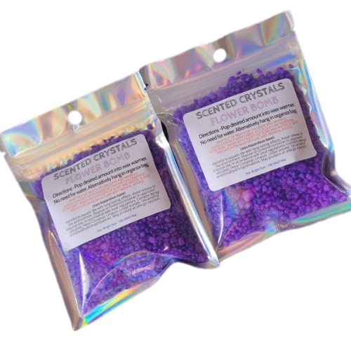 2x Scented Crystals - Perfume, Fruit, Sweet Scents - Large 80g - For use in Oil Burner or Wax Warmer -Less Messy Wax Melt Alternative (Flower Bomb)