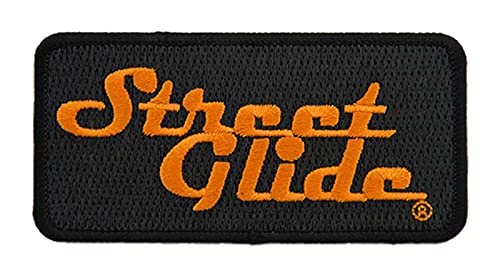 Testo ricamato Street Glide arancione a contrasto