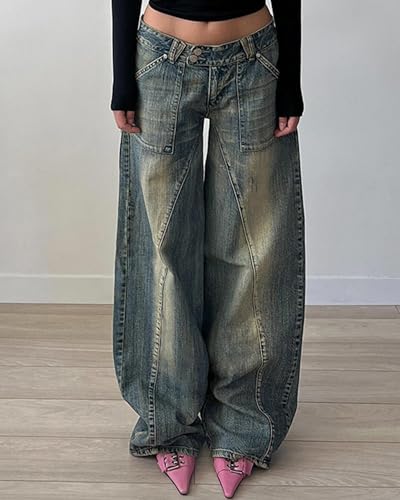 EMMIOL Womens Baggy Barrel Jeans Casual Boyfriend 2025 Trendy Loose High Rise Wide Leg Denim Y2K Pants2