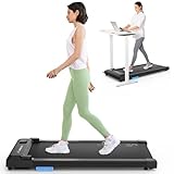 UREVO Smart Walking Pad, Compact Under Desk Treadmill with Double Shock Absorption, Quiet Operation, Workout APP with Track Insights and MIIT Mode, Plug and Play, Remote or APP Control for Home Office