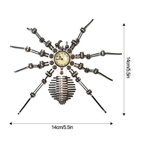 Zestaw składania puzzli metalowych 3D, mechaniczny zegar stali nierdzewnej kształcie pająka, zabawka ozdobna