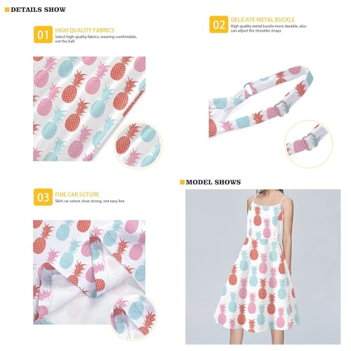 Image of Women's Spaghetti Strap Dress Summer Casual Swing Sundress Girls Beachwear Swing Mini Dress