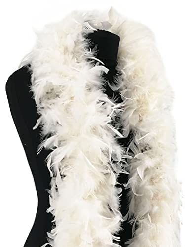 Deluxe White Feather Boa â€“ 100g 180cm Luxury Fluffy Feather Accessory for Angel Outfits, Christmas Costumes, Fancy Dress Parties & Stage Performances