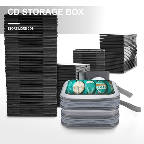 Étui de rangement pour 40 CD DVD modèle moderne turquoise One Size - 5