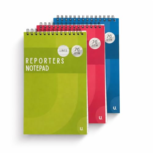 Reporters Notepad Spiral Notebook Fine Pages Durable Spiral Bound for School Office College Thick Paper Writing Students Professionals Hard Cover Notebook Planning Organizer Spiral Note Pad(1 Count)