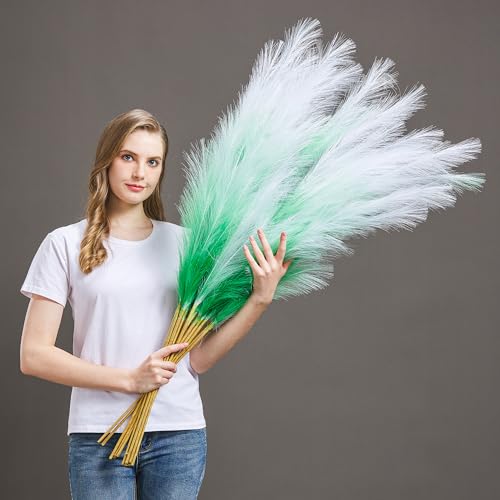 7 Pcs 45" Faux Pampas Grass – Fluffy Artificial Pompous