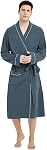 U2SKIIN Mens Cotton Robes, Lightweight Bathrobe with Hood, Soft Cotton Spa Robe for Men