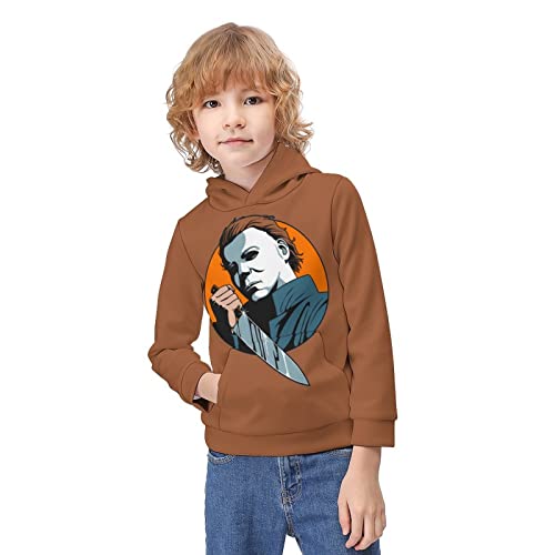 ZHANGXM Sweatshirt Sports Casual Halloween Michael Myers Comfortable Hoodie Tops for Boys and Girls Soft Sweatshirt 7-9Y