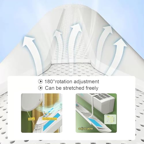 عاكس مكيف الهواء من الميكاكوز، عاكس تدفق مكيف سبليت قابل للتعديل، جناح هواء يمنع مكيف الهواء من النفخ مباشرة، تركيب مجاني عالمي مع فلتر قطن، لحجب الرياح (60-95 سم)