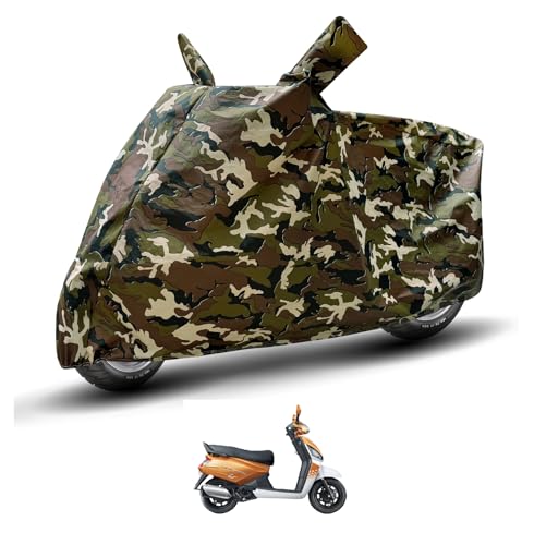 Image of Auto Hub Waterproof Scooty Cover Compatible with Gusto Dustproof, UV Protection Two Wheeler Scooty Gusto Cover - Army Print