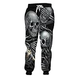➽Weicher und bequemer Stoff: aus Baumwolle und Polyester plus Spandex, seidig glatt und hautfreundlich. Locker Stil, cool bedruckte Jogginghose, Unisex