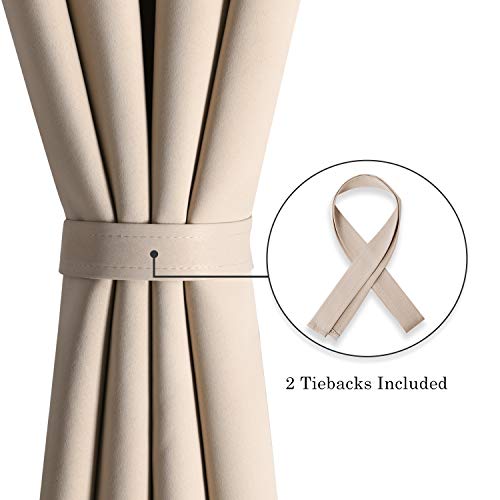 Dwcn Outdoor Curtains For Patio Waterproof, Extra Long 108 Inch Curtains, Blackout Curtains For Bedroom, Thermal Curtains For Pergola, Porch And Cabana - Beige, 52 X 108 Inch, 1 Pair #TOP6