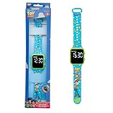 LEXIBOOK, Toy Story, Reloj Digital Infantil, Correa Ajustable, Pantalla 12/24H, Diseño Ligero, Función de Alarma, Azul/Verde, DMW060TSLXB