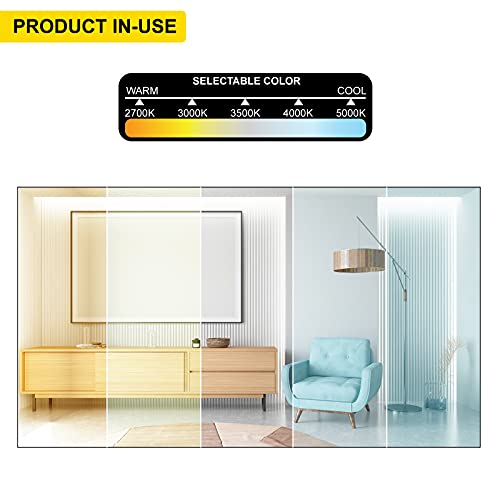 Nuwatt 1X1 Ft 12" Square Led Surface Mount Panel (18W) W/Built In Internal Driver, 5 Cct 2700K, 3000K, 3500K, 4000K, 5000K, Triac Dimmable, Ultra Thin Ceiling Fixture, 120V, 1 Inch Thick #TOP6