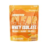 Efectiv Nutrition Clear Whey Isolate Protein Powder 600g - Whey Isolate with 24g Protein per 30g Scoop, Less Than 100 Calories - Juicy Alternative (600g, Orange Mango)