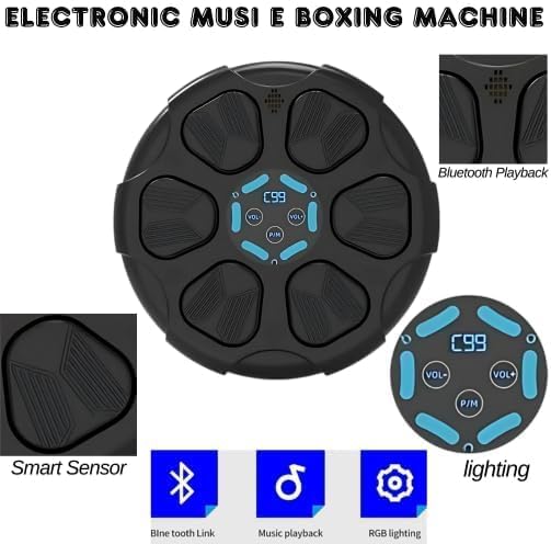 Image of Lufjika Music Boxing Machine, Boxing Wall Mount Machine for Kids Adult, Bluetooth Smart Boxing Traineing Machine with Boxing Gloves, Boxing Workout Equipment Target for Home, Office, Gym (Big) (Big)