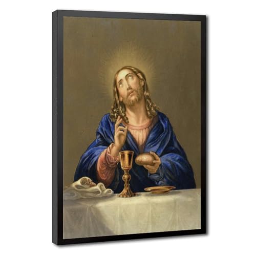 Peinture Jésus Christ en impression sur toile de haute qualité avec cadre 30x45cm