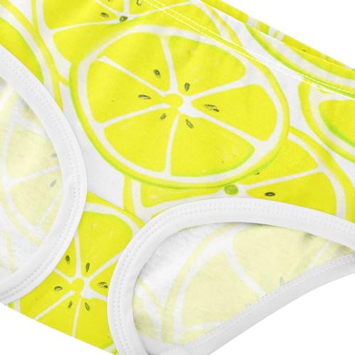 Painted Lemon Slices Yellow Toddler Girls Underwear 2t Cotton Panties for Girl Fancy Briefs Kids Undies4