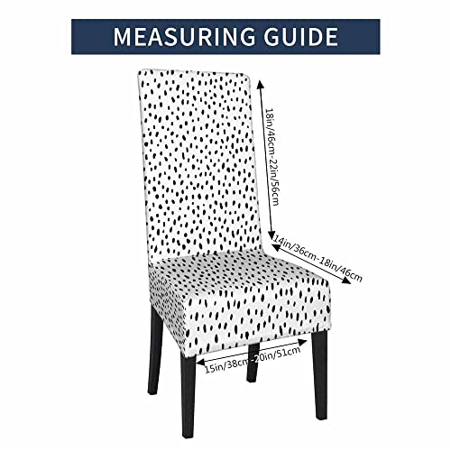 Numland Polka Dot Texture Chair Cover For Kitchen Black And White Chaotic Spot Classic Scattered Dots 100% Polyester ,Hotel,Restaurant,Ceremony,Banquet Universal Size（1Pc） #TOP4