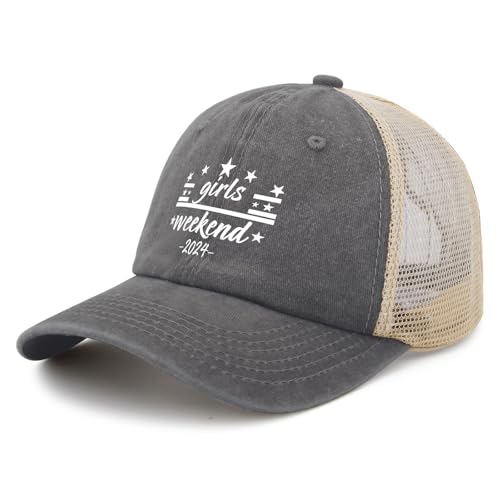 Girls Weekend 2024 Hats for Mens Soft Washed Dad Hat Casual Washed Jogging Hats Baseball Caps Light2
