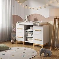 Fasciatoio VitaliSpa Malia XL - Grigio/Rovere, 133x98 Cm Con 3 Cassetti Per Camera Bambini - Foto 9