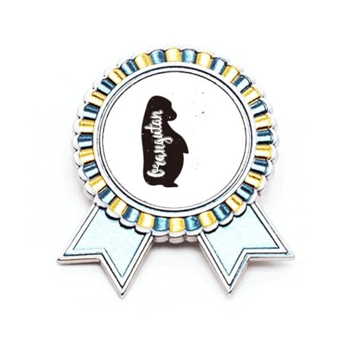 Broche orang-outan animal noir et blanc en métal taille M pour femme et homme