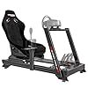ARES WING Racing Simulator Cockpit with Racing Seat, Fully Adjustable Aluminum Profile Sim Racing Cockpit Compatible with Thrustmaster/Fanatec/Moza/Logitech G29 GPro, Not Included Wheel,Pedals & Shifter