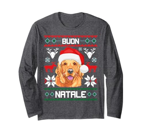 Buon Natale - Golden Retriever - Dolce cane di Natale Maglia a Manica