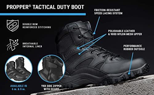 Propper mens Duty 6" military and tactical boots, Black, 11 US | Image 6