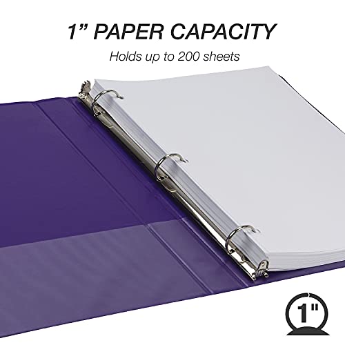 Samsill U86308 Fashion View Binder Round Ring 11 X 8-1/2 1-Inch Capacity Purple 2/Pack #TOP3