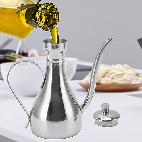 Tomotato 350ml/11.8oz Stainless Steel Oil Dispenser Bottle, Drip-Free Spout Cooking Oil Pot for Home & Restaurant Salad Dressing - Image 4