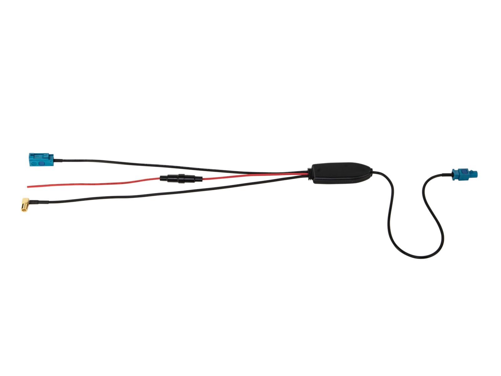 Antennensplitter AM/FM DAB+ - Fakra (Stecker) auf Fakra (Buchse) / SMB (Buchse)