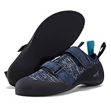 ZHENSI Kletterschuhe Herren Boulderschuhe Mit Doppelriemen für Indoor Und Outdoor Kletterhallen für Kinder Frauen Und Anfänger,Blau,45 EU