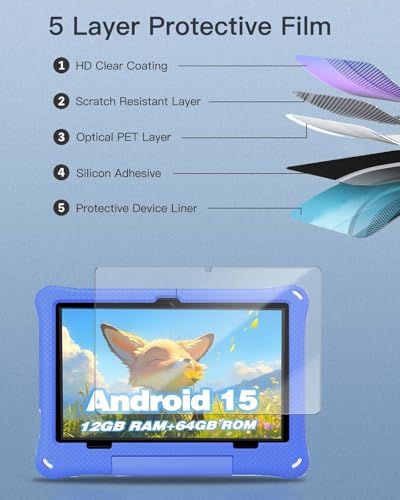 Screen Protector for Callsky-Kids Cpad 10,10.1 Inch Android 15 Tablet for Kids, 9H Hardness Tempered Glass for Callsky-Kids Cpad 10 Kids Tablet Anti-Scratch, Bubble Free, HD Clarity - Image 3