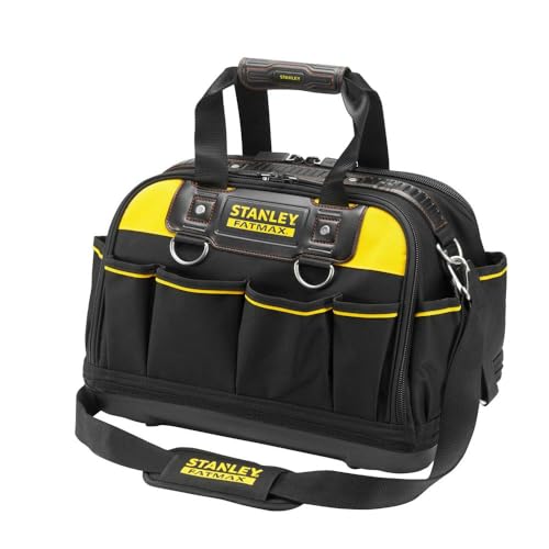 STANLEY FATMAX Bolsa de Herramientas Acceso Múltiple, Estructura Rígida, Tamaño 41x29x24 cm, Bolsillo frontal con cierre, Asa ajustable, Acceso a las herramientas, FMST1-73607