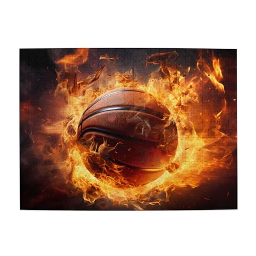 500ピース 燃えるバスケットボールジグソーパズル 家族で楽しむ ギフトに