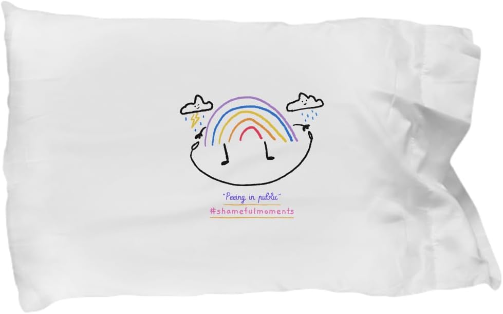 EzGift Pillowcase Peeing in Public Funny Doodle Gift for Kid Boy Girl Child Shameful Moments Pillow Cover Case 20x30