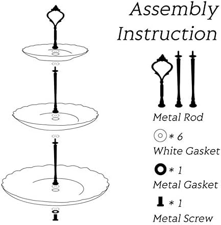 VIVILINEN 3 Tier Ceramic Cake Stand Round Dessert Cupcake Tower Stand for Afternoon Tea Party Food Server Display Set White