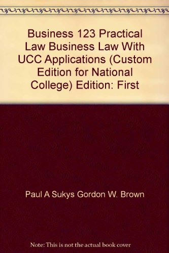 Business 123 Practical Law Business Law With UC... 0073366889 Book Cover