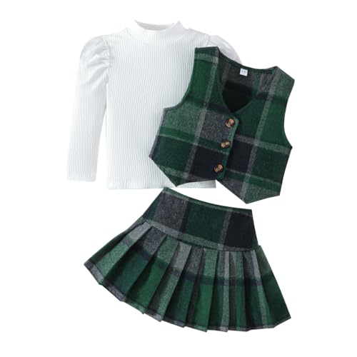 Guodeunh Toddler Girls Fall Outfits Knit Rib Shirt Tops Button