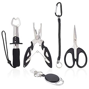 SUPERFINDINGS 5 pièces Pinces de Pêche Pince de Pêche Pince de Pêche en Aluminium Pince à Lèvres de Poisson Pince à…