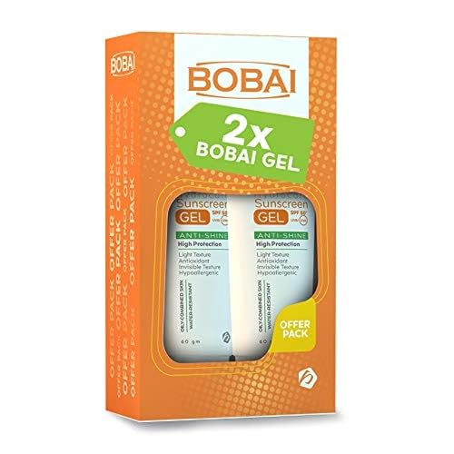 جل للحماية من اشعة الشمس مقاوم للمعان بمعامل حماية SPF50 بوباي، 60 جم - قطعتين، الكل، 60.0 ملليلتر